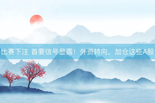 比赛下注 首要信号显露！外资转向，加仓这些A股